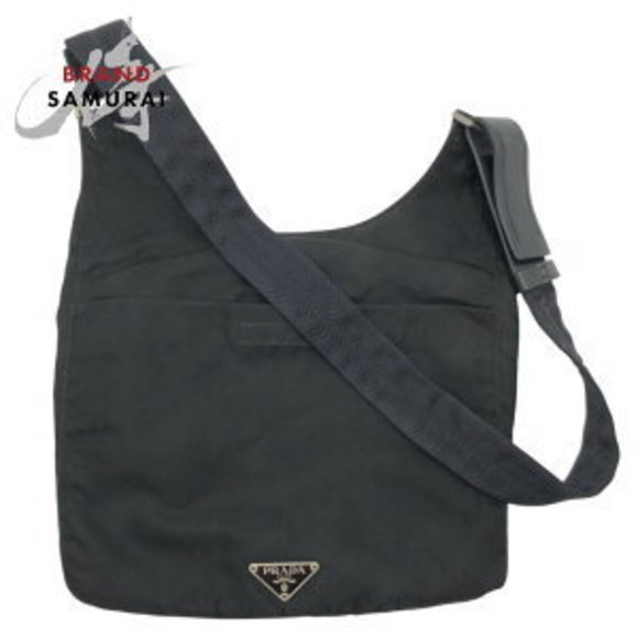 Prada black Tessuto triangle pouch Bag nylon Shoulder - Picture 1 of 8